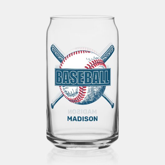 Aangepaste naam Baseball Blikvorm Glas (Voorkant)