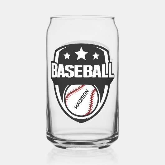 Aangepaste naam Baseball Blikvorm Glas (Achterkant)