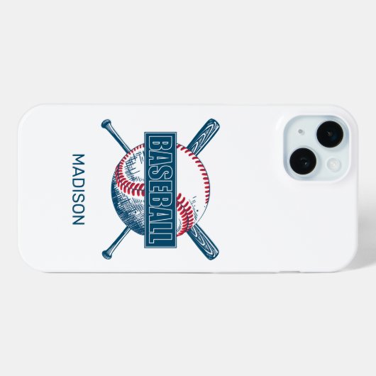 Aangepaste naam Baseball Case-Mate iPhone Case (Achterkant (horizontaal))