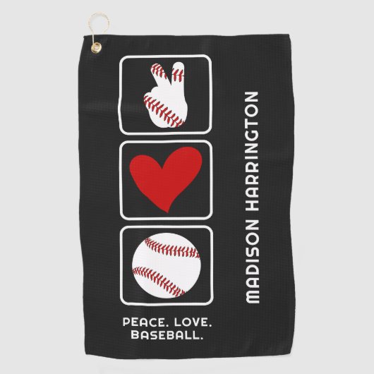 Aangepaste naam Baseball Golfhanddoek (Voorkant)