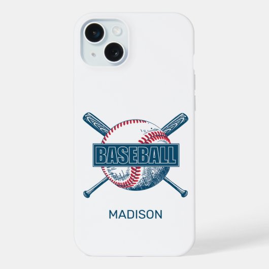 Aangepaste naam Baseball iPhone Hoesje (Achterkant)
