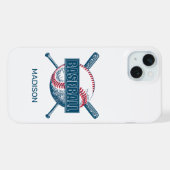 Aangepaste naam Baseball iPhone Hoesje (Achterkant horizontaal)