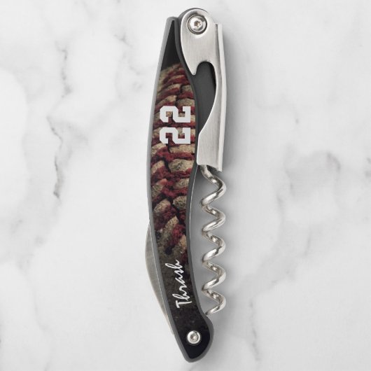 Aangepaste naam Baseball & Jersey nummer Kurkentrekker (Achterkant)