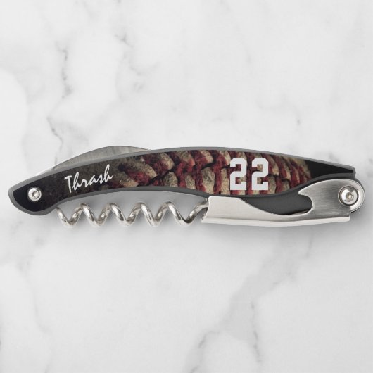 Aangepaste naam Baseball & Jersey nummer Kurkentrekker (Achterkant)