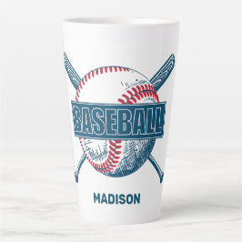 Aangepaste naam Baseball Latte Mok