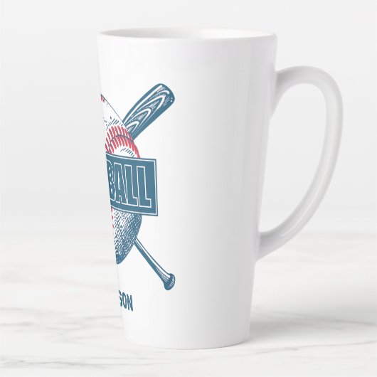 Aangepaste naam Baseball Latte Mok (Rechts)