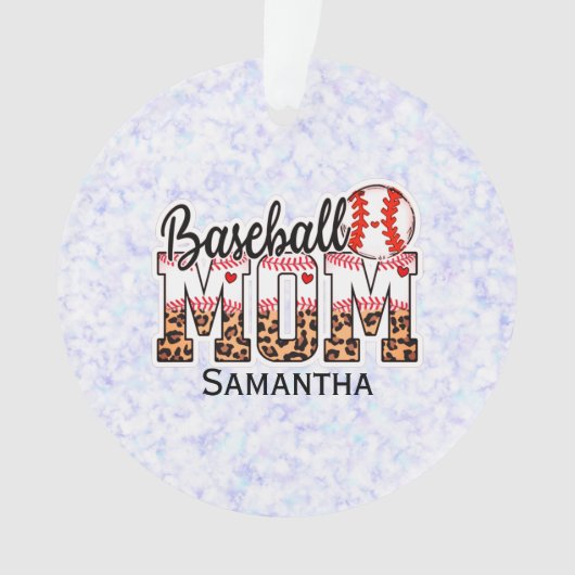 Aangepaste naam Baseball Ma | MOEDERDAG Ornament (voorkant)