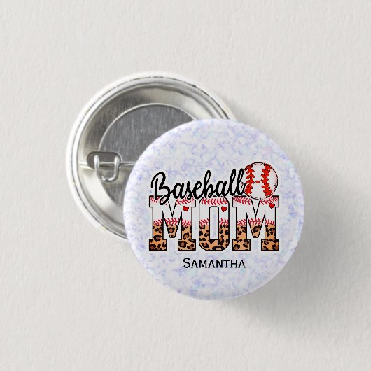Aangepaste naam Baseball Ma | MOEDERDAG Ronde Button 3,2 Cm (Voorkant /achterkant)