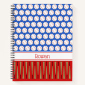 Aangepaste naam Baseball-patroon Notitieboek (Voorkant)