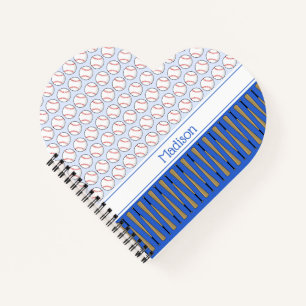 Aangepaste naam Baseball-patroon Notitieboek