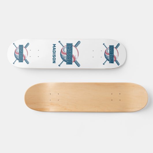 Aangepaste naam Baseball Persoonlijk Skateboard (Horizontaal)