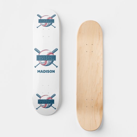 Aangepaste naam Baseball Persoonlijk Skateboard (Voorkant)