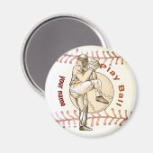 Aangepaste naam Baseball Pitcher afspelen Magneet (Voorkant / Achterkant)