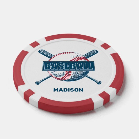 Aangepaste naam Baseball Poker Chips (Enkel)