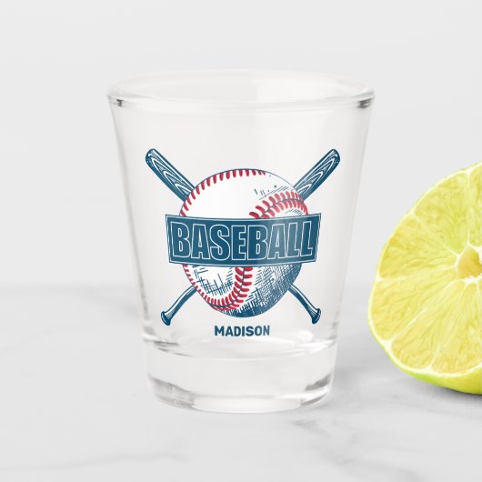 Aangepaste naam Baseball Shot Glas (Voorkant)