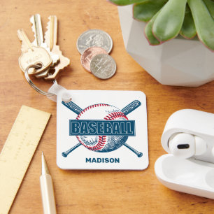Aangepaste naam Baseball Sleutelhanger
