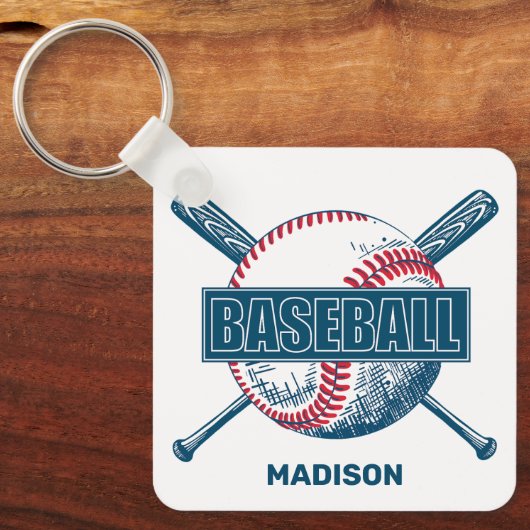 Aangepaste naam Baseball Sleutelhanger (Voorkant)