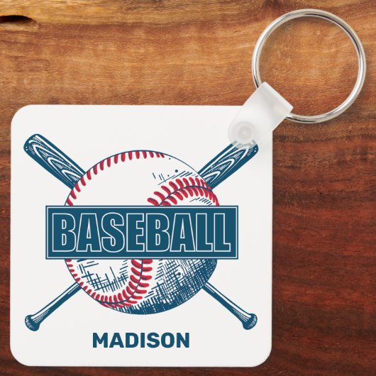 Aangepaste naam Baseball Sleutelhanger (Achterkant)