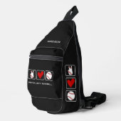 Aangepaste naam Baseball Sling Bag (Rechterhoek)