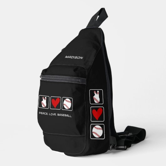 Aangepaste naam Baseball Sling Bag (Rechterhoek)