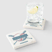 Aangepaste naam Baseball Stenen Onderzetter (Zijkant)