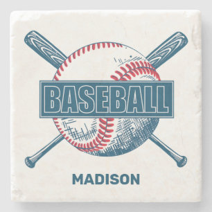 Aangepaste naam Baseball Stenen Onderzetter