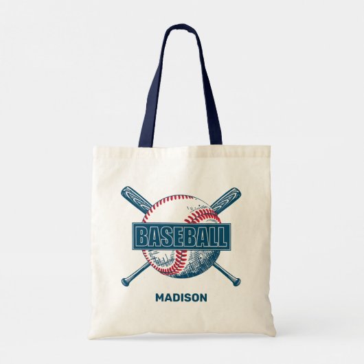 Aangepaste naam Baseball Tote Bag (Achterkant)