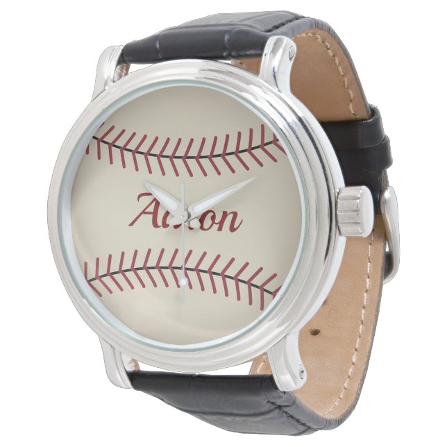  aangepaste naam Baseball Watch Horloge (Gekanteld)