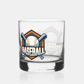 Aangepaste naam Baseball Whisky Glas (Achterkant)