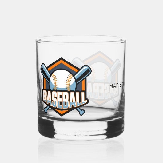 Aangepaste naam Baseball Whisky Glas (Achterkant)