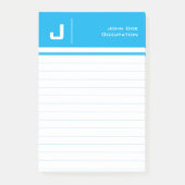 Aangepaste naam Basic Clean Simple Minimalist Azur Post-it® Notes (Voorkant)