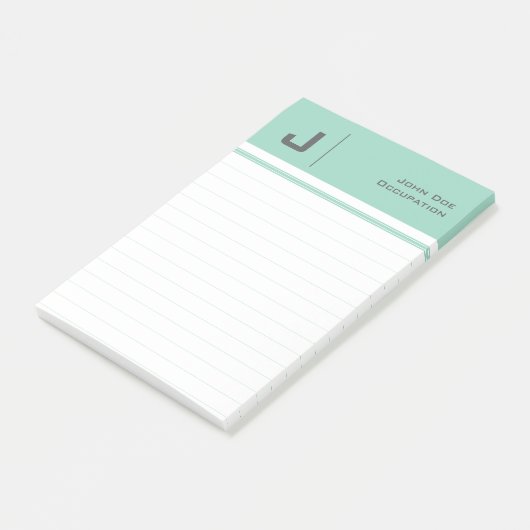 Aangepaste naam Basic Clean Simple Minimalist Blau Post-it® Notes (Schuin)