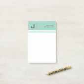 Aangepaste naam Basic Clean Simple Minimalist Blau Post-it® Notes (Op bureau)