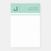 Aangepaste naam Basic Clean Simple Minimalist Blau Post-it® Notes (Voorkant)
