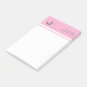 Aangepaste naam Basic Clean Simple Minimalist Pink Post-it® Notes (Schuin)