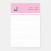 Aangepaste naam Basic Clean Simple Minimalist Pink Post-it® Notes (Voorkant)
