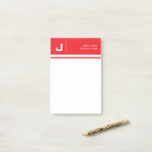 Aangepaste naam Basic Clean Simple Minimalist Red Post-it® Notes (Op bureau)