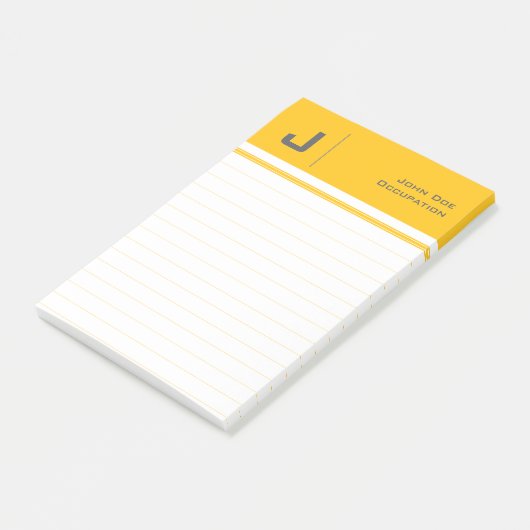 Aangepaste naam Basic Clean Simple Minimalist Yell Post-it® Notes (Schuin)