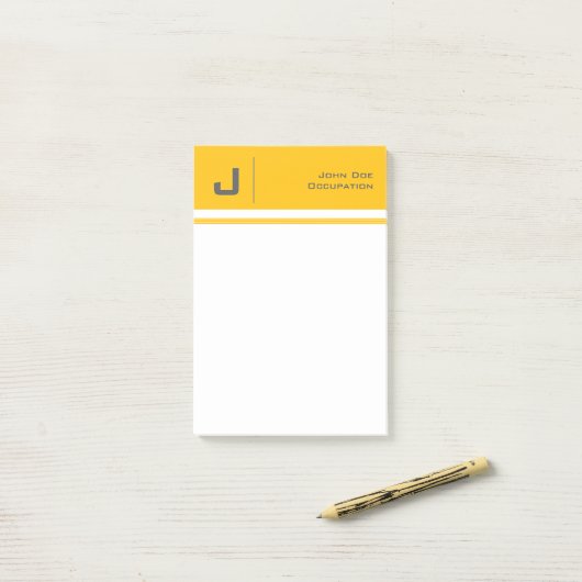 Aangepaste naam Basic Clean Simple Minimalist Yell Post-it® Notes (Op bureau)