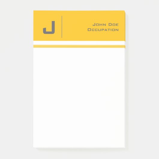 Aangepaste naam Basic Clean Simple Minimalist Yell Post-it® Notes (Voorkant)