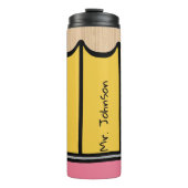 Aangepaste Naam Basisschool Leraar Gift Pencil Thermosbeker (Voorkant)