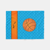 Aangepaste naam basketbal blauwe crisishaard kruis fleece deken (Voorkant (Horizontaal))