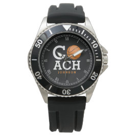 Aangepaste naam Basketbal Coach Horloge