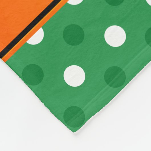 Aangepaste naam basketbal groene witte stippen fleece deken (Hoek)