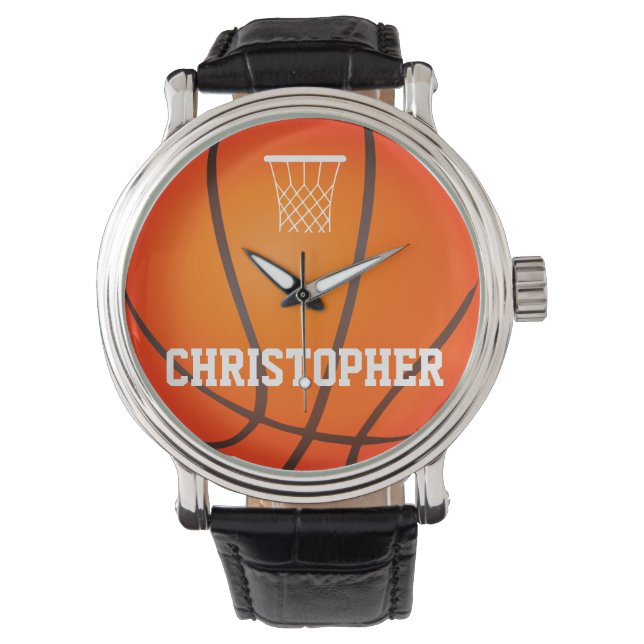 Aangepaste naam basketbal horloge (Voorkant)