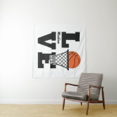 Aangepaste naam basketbal liefde wandkleed (In Situ (horizontaal))