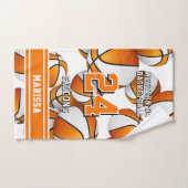 Aangepaste naam basketbal oranje team kleuren handdoek (Handdoek)
