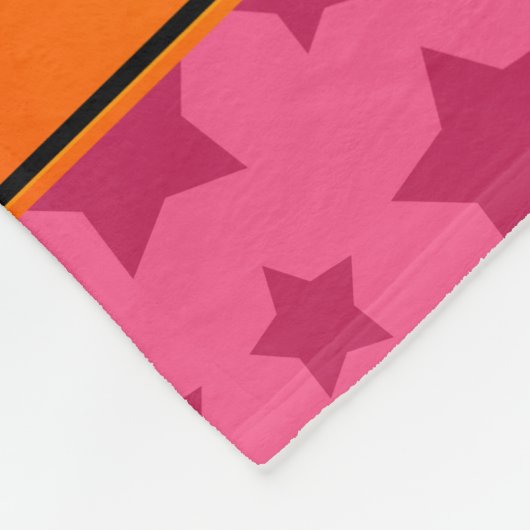 Aangepaste naam basketbal roze sterren fleece deken (Hoek)