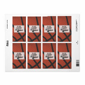 Aangepaste naam basketbal verjaardag grote Grunge  Etiket (Full Sheet)