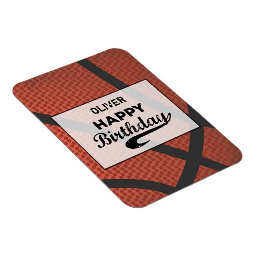 Aangepaste naam basketbal verjaardag grote Grunge Magneet (Rechterzijde)